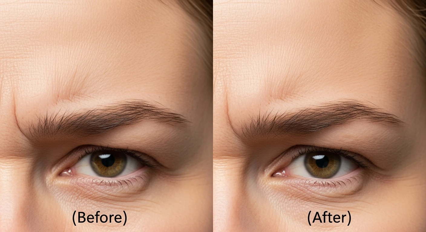 Botox fronsrimpel voor en na resultaat