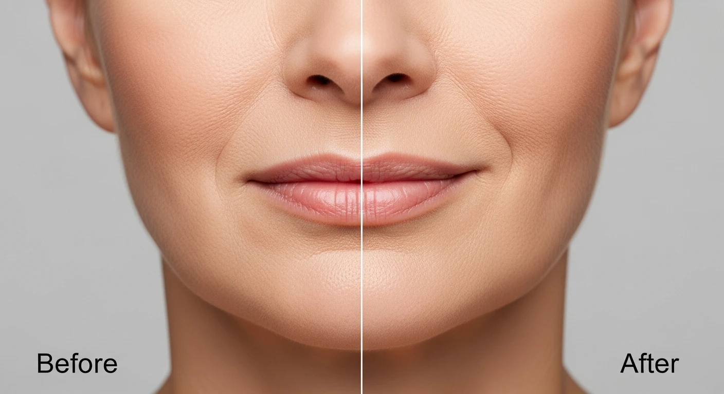 Botox mondhoeken voor en na resultaat
