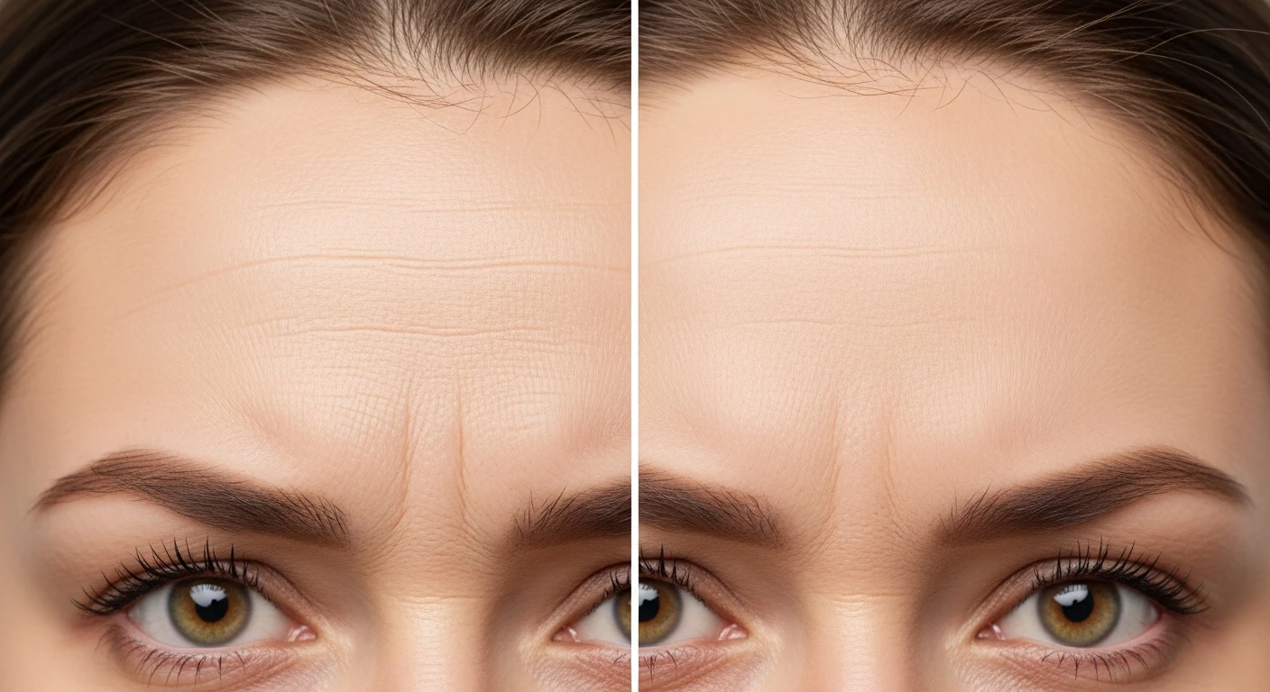 Botox voorhoofd voor en na resultaat