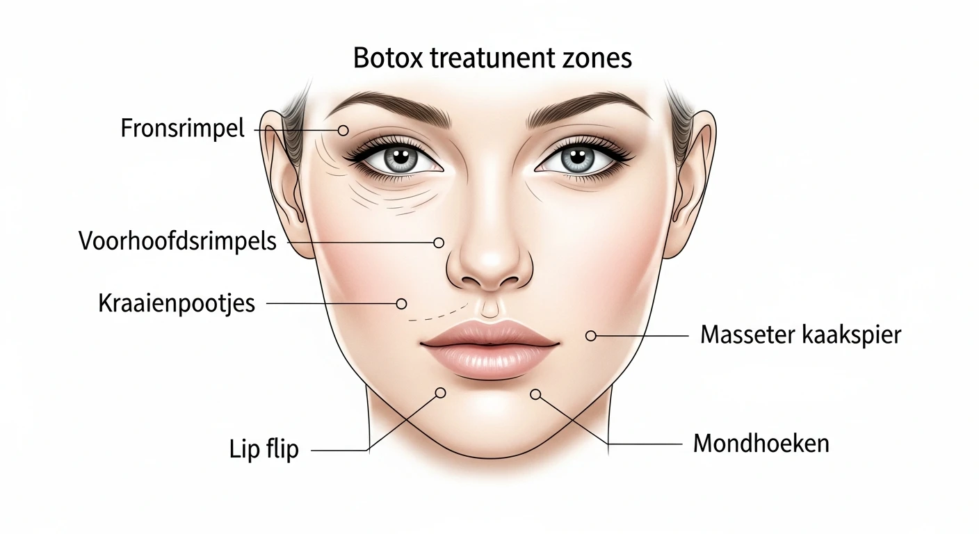 Botox behandelzones schema